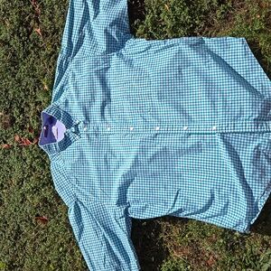 SERO ▪︎ Men's Green & White Gingham Shirt, Size XL